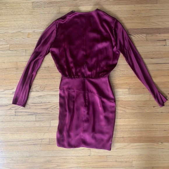 Michelle Mason Silk Origami Mini Dress | Size 2 | Burgundy - Picture 4 of 4